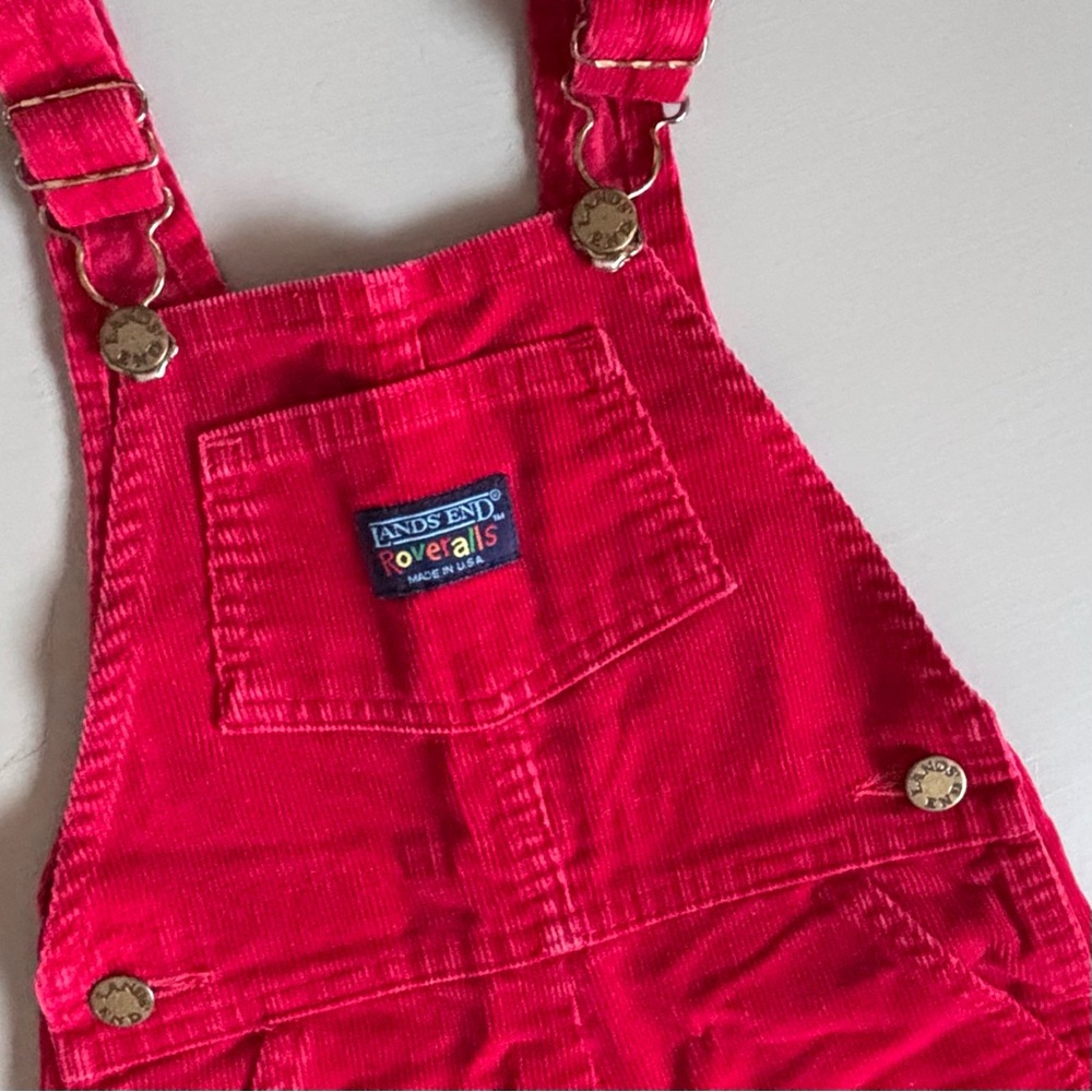 LANDS’ END Vintage 90s  Vibrant Roveralls Coveralls Bib Corduroy Unisex Overalls